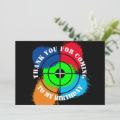 Carte de remerciement pour anniversaire Paintball (Debout devant)