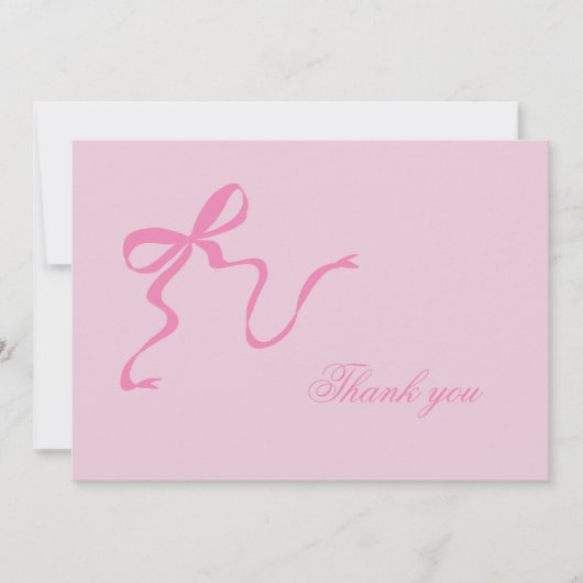 Carte de remerciement pour Baby Shower à ruban ros (Devant)