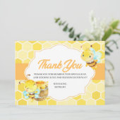 Carte de remerciement pour Baby Shower Abeille (Debout devant)