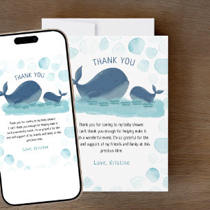 Carte de remerciement pour baby shower aquarelle B