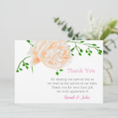 Carte de remerciement pour baby shower aquarelle f (Debout devant)