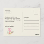carte de remerciement pour baby shower avec bébé c (Dos)