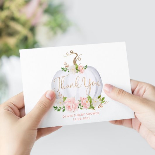 Carte de remerciement pour baby shower avec citrou