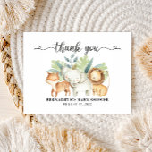 Carte de remerciement pour Baby Shower avec des an