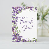 Carte de remerciement pour Baby Shower avec fleurs (Debout devant)