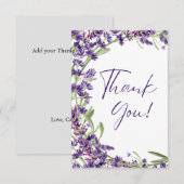 Carte de remerciement pour Baby Shower avec fleurs (Devant / Derrière)