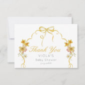 Carte de remerciement pour Baby Shower avec fleurs (Devant)