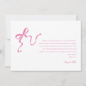 Carte de remerciement pour Baby Shower avec un nœu (Dos)