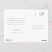 Carte de remerciement pour Baby Shower Bébé Œuf Mi (Dos)