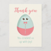 Carte de remerciement pour Baby Shower Bébé Œuf Mi (Devant)