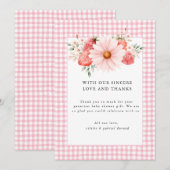 Carte de remerciement pour Baby Shower Berry Sweet (Devant / Derrière)