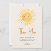 Carte de remerciement pour Baby Shower Boho Sunshi (Devant)