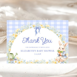 Carte de remerciement pour Baby Shower Bunny Gingh