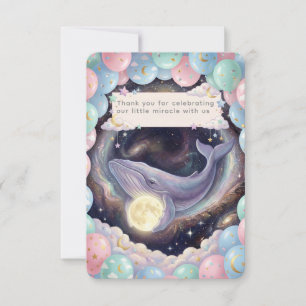 Carte de remerciement pour Baby Shower Céleste Lun