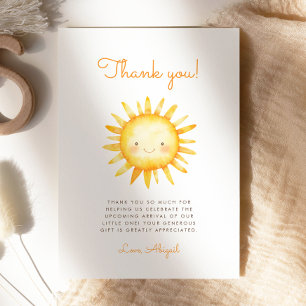 Carte de remerciement pour Baby Shower Cute Ray of