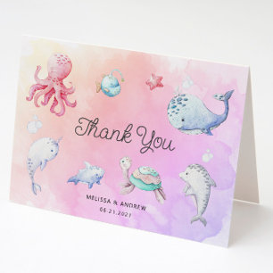 Carte de remerciement pour Baby Shower Cute Under