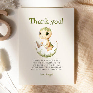 Carte de remerciement pour Baby Shower de dinosaur