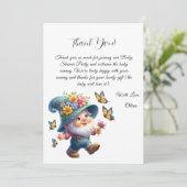 Carte de remerciement pour Baby Shower de Gnome &  (Debout devant)