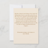 Carte de remerciement pour Baby Shower Éléphant Bé (Dos)