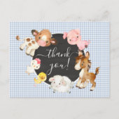 Carte de remerciement pour Baby Shower Ferme Anima (Devant)