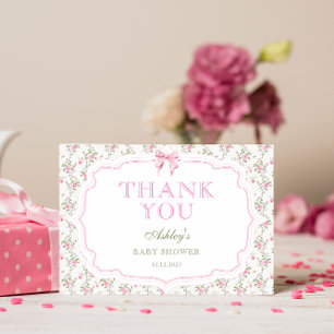 Carte de Remerciement pour Baby Shower Fille Coque