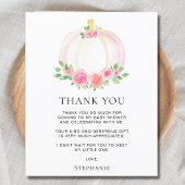 Carte de remerciement pour Baby Shower fille thème