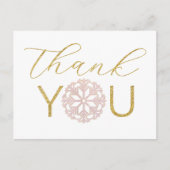 Carte de remerciement pour Baby Shower Flocon de n (Devant)