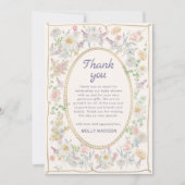 Carte de remerciement pour Baby Shower floral (Devant)