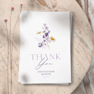 Carte de remerciement pour baby shower floral