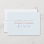 Carte de remerciement pour Baby Shower garçon Ours (Dos)