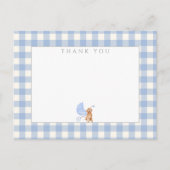 Carte de remerciement pour Baby Shower Gingham Che (Devant)