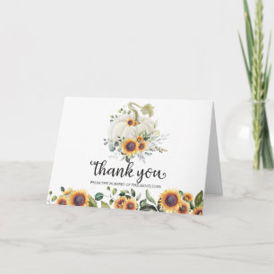 Carte de remerciement pour Baby Shower Greenery Pu
