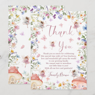 Carte de remerciement pour Baby Shower Jardin de F