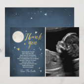 Carte de Remerciement pour Baby Shower Je T'aime J (Devant / Derrière)