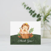 Carte de remerciement pour Baby Shower Lion de la (Debout devant)