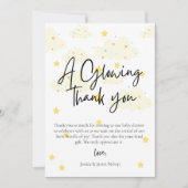 Carte de remerciement pour Baby Shower Lune et Éto (Devant)