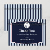 Carte de remerciement pour Baby Shower Nautique (Devant / Derrière)