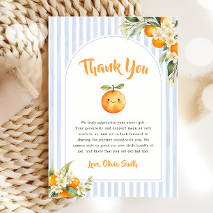 Carte de remerciement pour baby shower Orange Citr