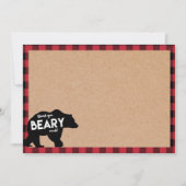 carte de remerciement pour baby shower ours bûcher (Devant)