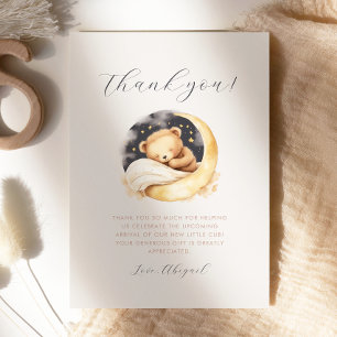 Carte de remerciement pour Baby Shower Ourson Mign