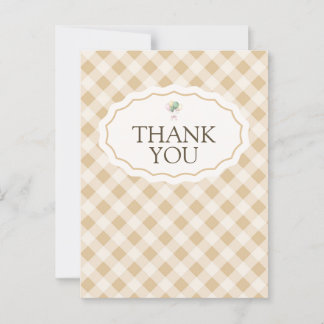 Carte de remerciement pour Baby Shower Plaid Goose