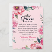 Carte de Remerciement pour Baby Shower Rose avec C (Dos)