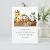 carte de remerciement pour baby shower safari jung (Debout devant)