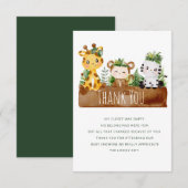 carte de remerciement pour baby shower safari jung (Devant / Derrière)