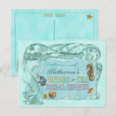 Carte de remerciement pour Baby Shower Sous l'Océa (Devant / Derrière)