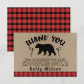 Carte de remerciement pour Baby Shower sur le thèm (Devant / Derrière)