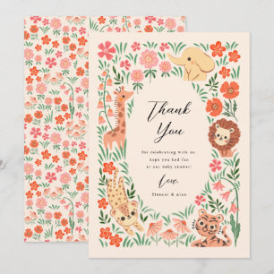 Carte de remerciement pour Baby Shower sur le thèm
