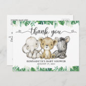 Carte de remerciement pour Baby Shower Watercolor (Devant / Derrière)