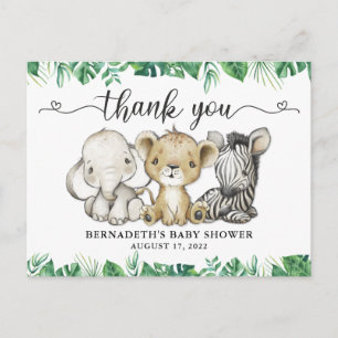Carte de remerciement pour Baby Shower Watercolor