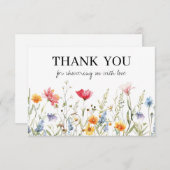 Carte de remerciement pour Baby Shower Wildflower (Devant / Derrière)